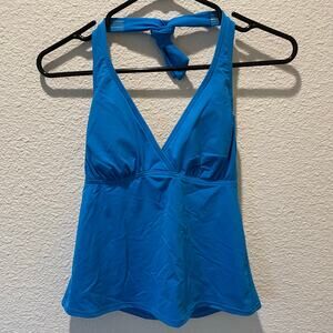 Lands End Blue Tankini Top, Women’s Size 2 Petite, Excellent Used Condition